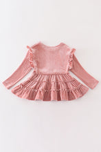 Load image into Gallery viewer, Pink ruffle velvet girl top
