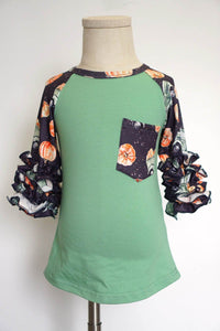Mint pumpkin cargo raglan shirt CXSY-012364