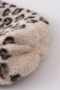 Beige leopard beanie hat toddler adult