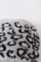 Load image into Gallery viewer, Grey leopard beanie hat toddler adult
