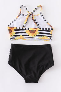 Sunflower stripe 2 pcs swim suit mommy & me