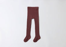 Load image into Gallery viewer, Mulberry ribbed knit tights
