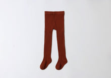 Load image into Gallery viewer, Rust ribbed knit tights
