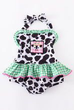Load image into Gallery viewer, Cow embroidered one piece swimsuit

