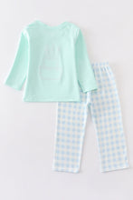 Load image into Gallery viewer, Green cake applique plaid boy set
