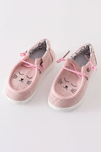 Load image into Gallery viewer, Pink cat canvas slip on shoes

