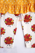 Load image into Gallery viewer, Mustard turkey ruffle tunic with pants set 150384
