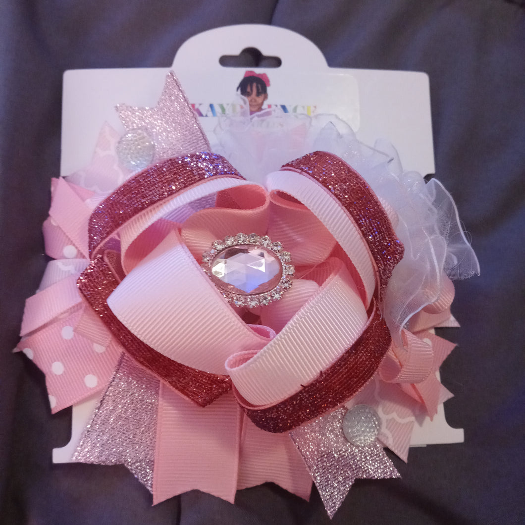 Pink Glitter Boutique Hair Bow