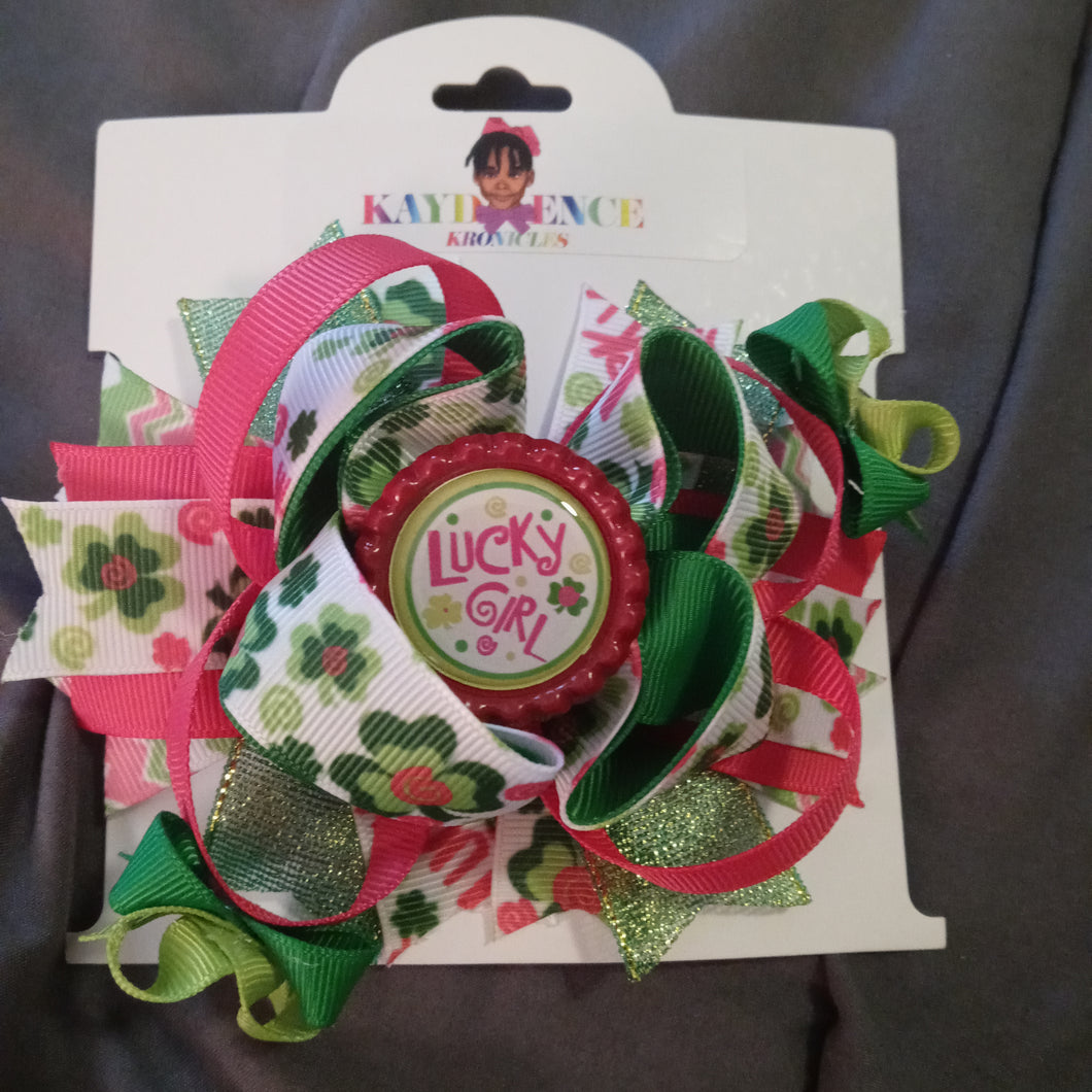 St. Patrick's Day Lucky Girl Boutique Hair bow