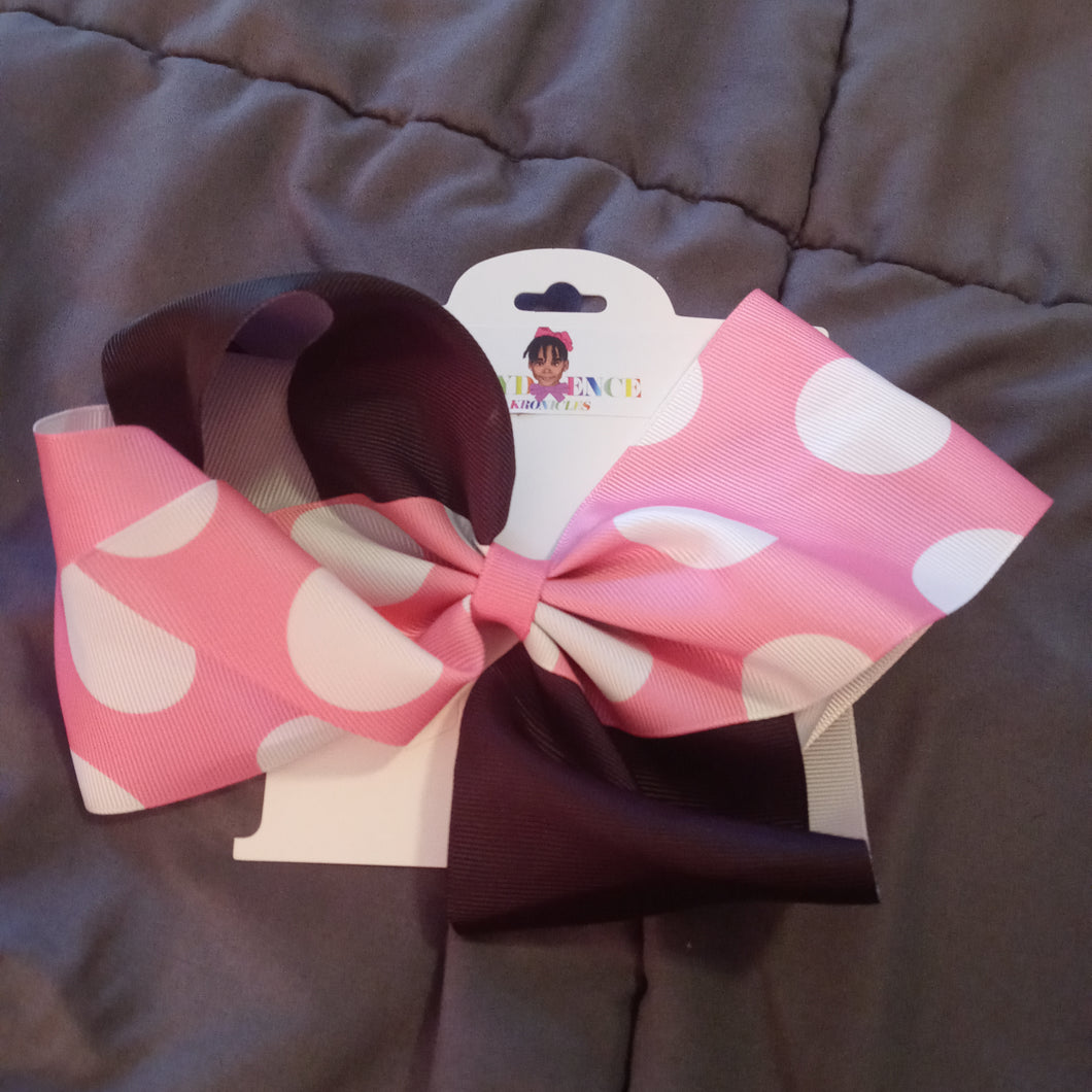 Pink Dots 8-Inch Hair Bow