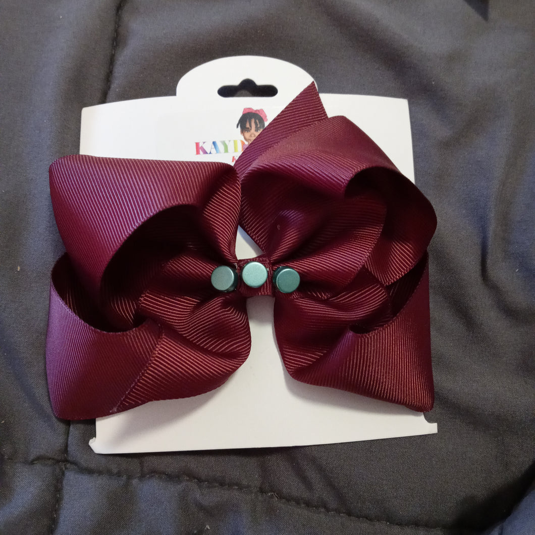 6 Inch Solid Colored Hair Bows with Dots