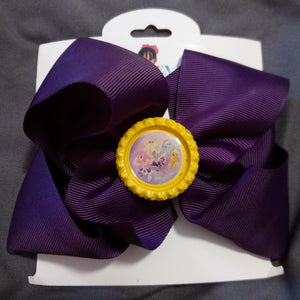 6 Inch Solid Colored Hair Bow with My Little Pony