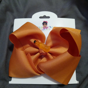 6 Inch Solid Colored Hair Bow with Bottle