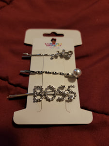Girls Rhinestone Boss Hair Pins