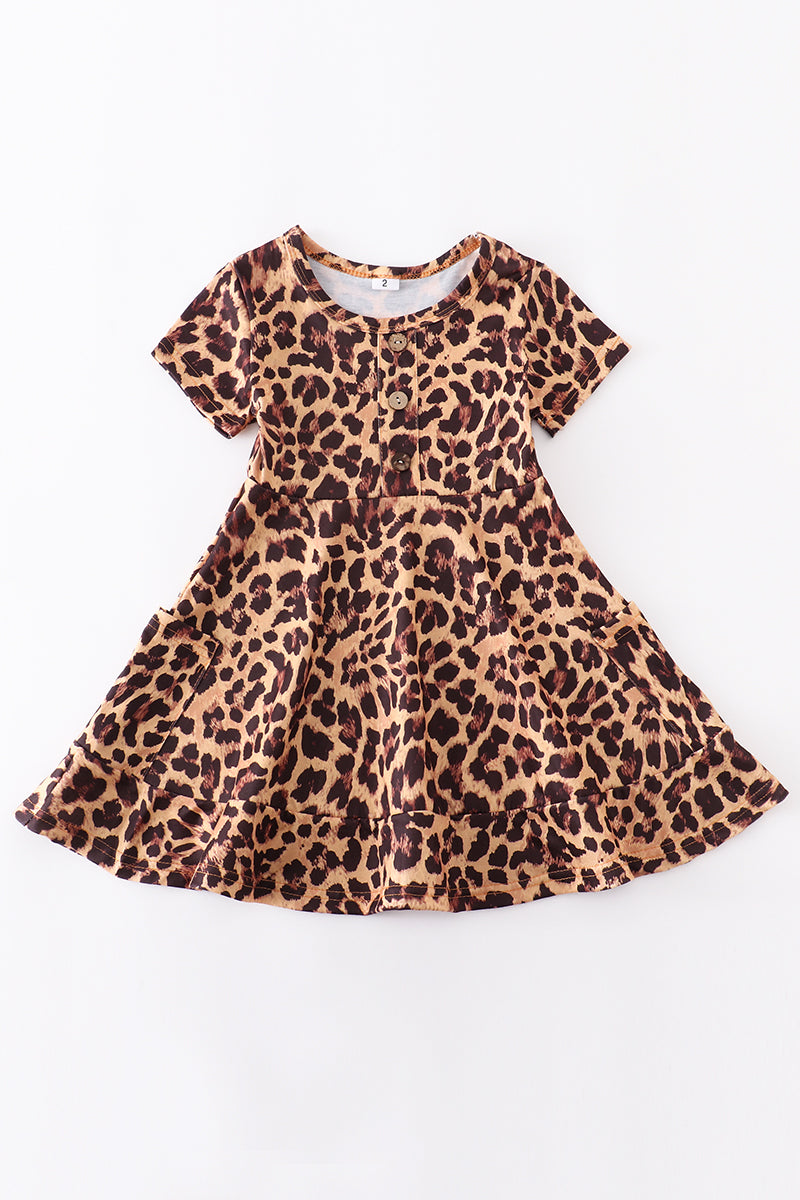Leopard stripe twirl dress