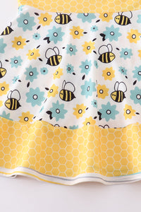Yellow bees ruffle dress