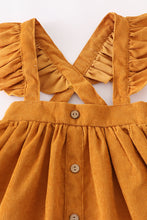 Load image into Gallery viewer, Honey corduroy ruffle suspender dress
