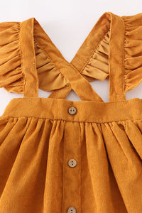 Honey velvet ruffle suspender dress