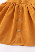 Load image into Gallery viewer, Honey velvet ruffle suspender dress
