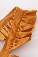 Load image into Gallery viewer, Honey corduroy ruffle suspender dress

