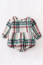 Load image into Gallery viewer, Green red plaid baby romper
