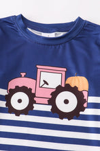 Load image into Gallery viewer, Stripe tractor applique shirt
