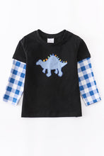 Load image into Gallery viewer, Dinosaur applique boy shirt

