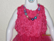Load image into Gallery viewer, Fuschia Tulle and Flower Dress Size L
