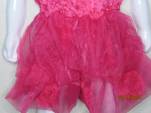 Fuschia Tulle and Flower Dress Size L