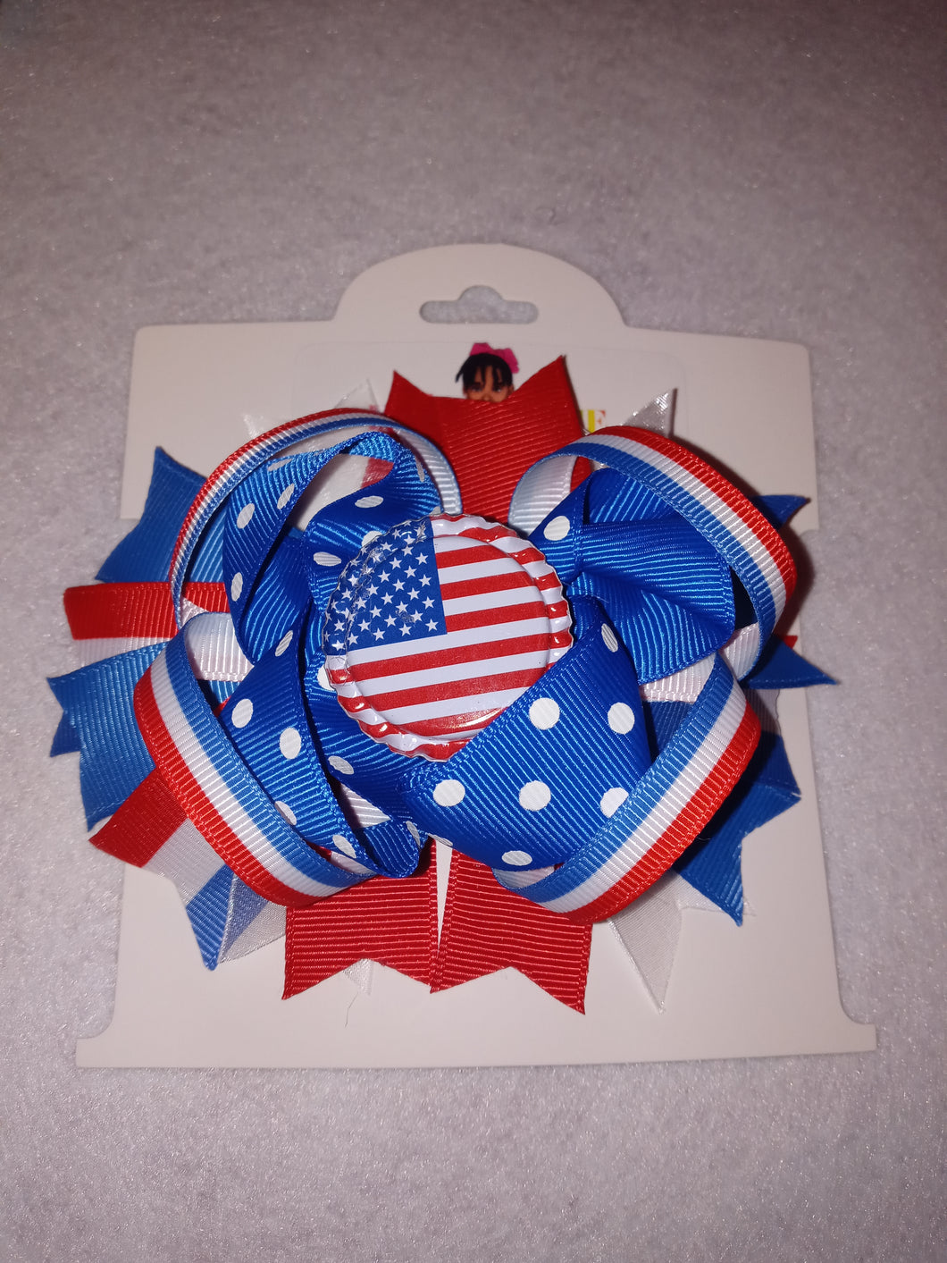 Red White Blue Flag Boutique Hair Bow