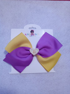 Purple Yellow Bow with Heart