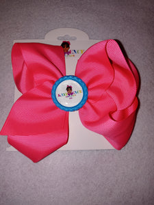6 Inch Solid Colored Hair Bow with Kaydence Kronicles Logo