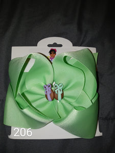 6 Inch Solid Colored Hair Bow with Chocolate