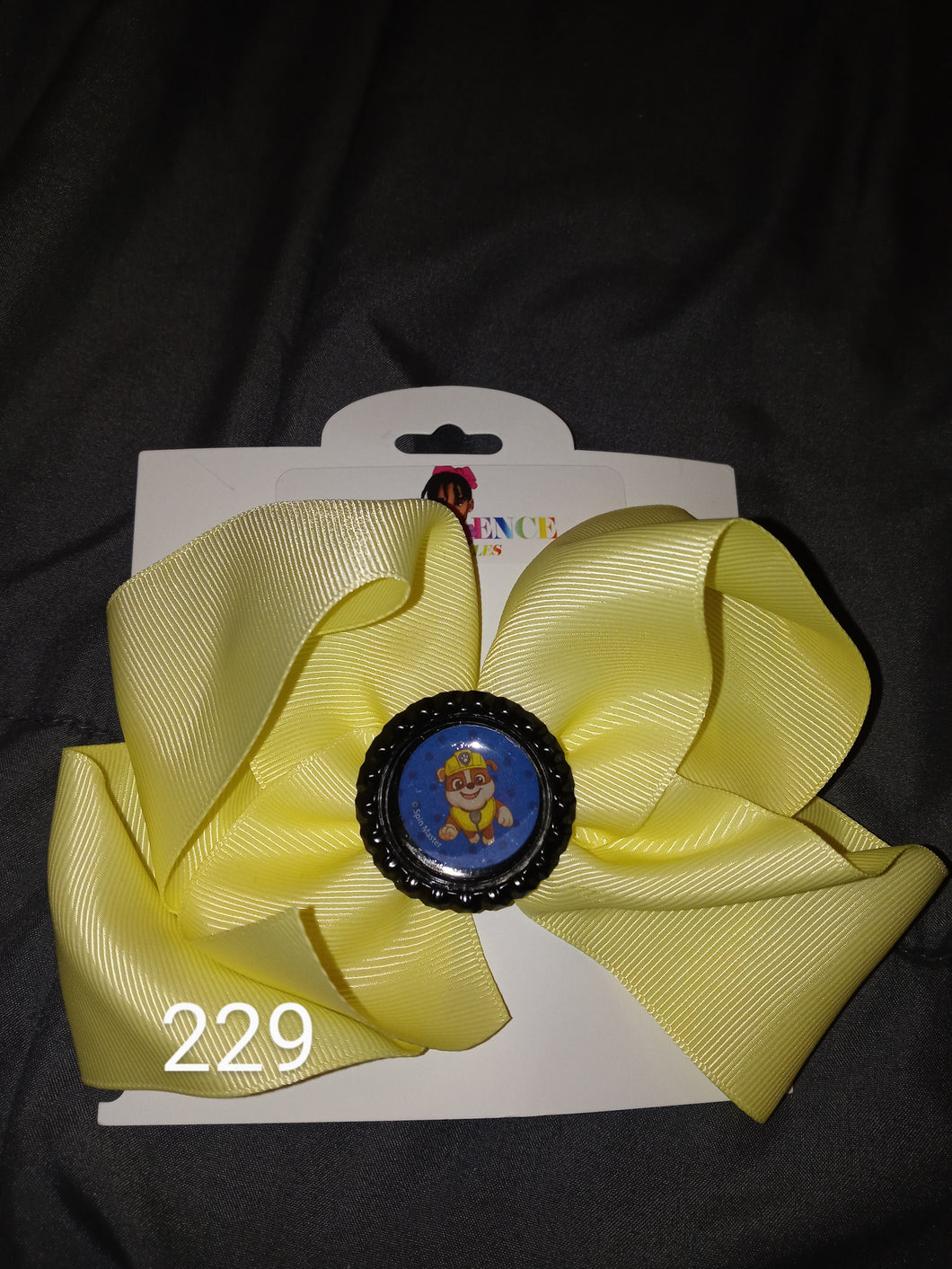 6 Inch Solid Colored Hair Bow with Paw Patrol