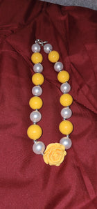 Yellow and Pearl Necklace