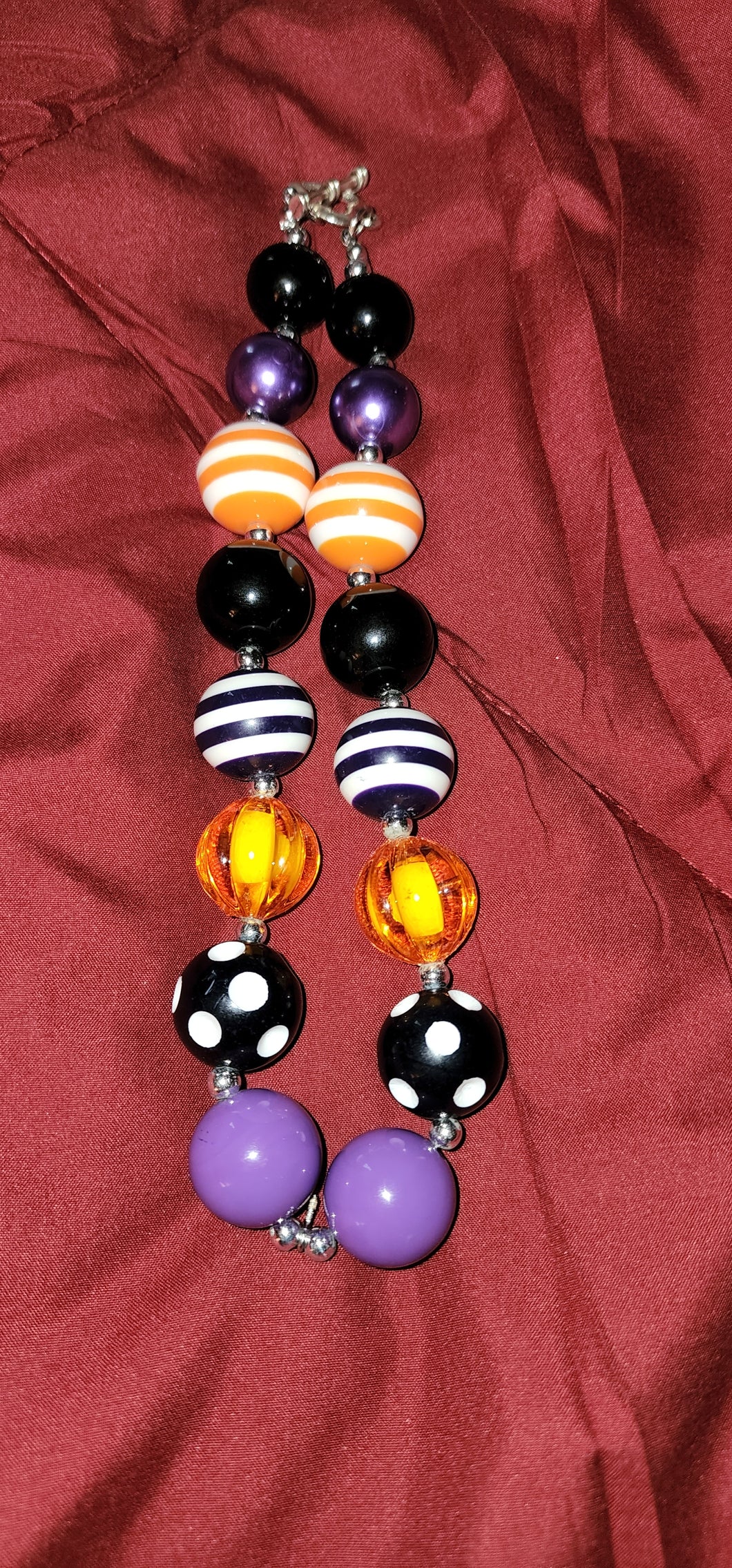 Orange, Purple, Black Dots Necklace