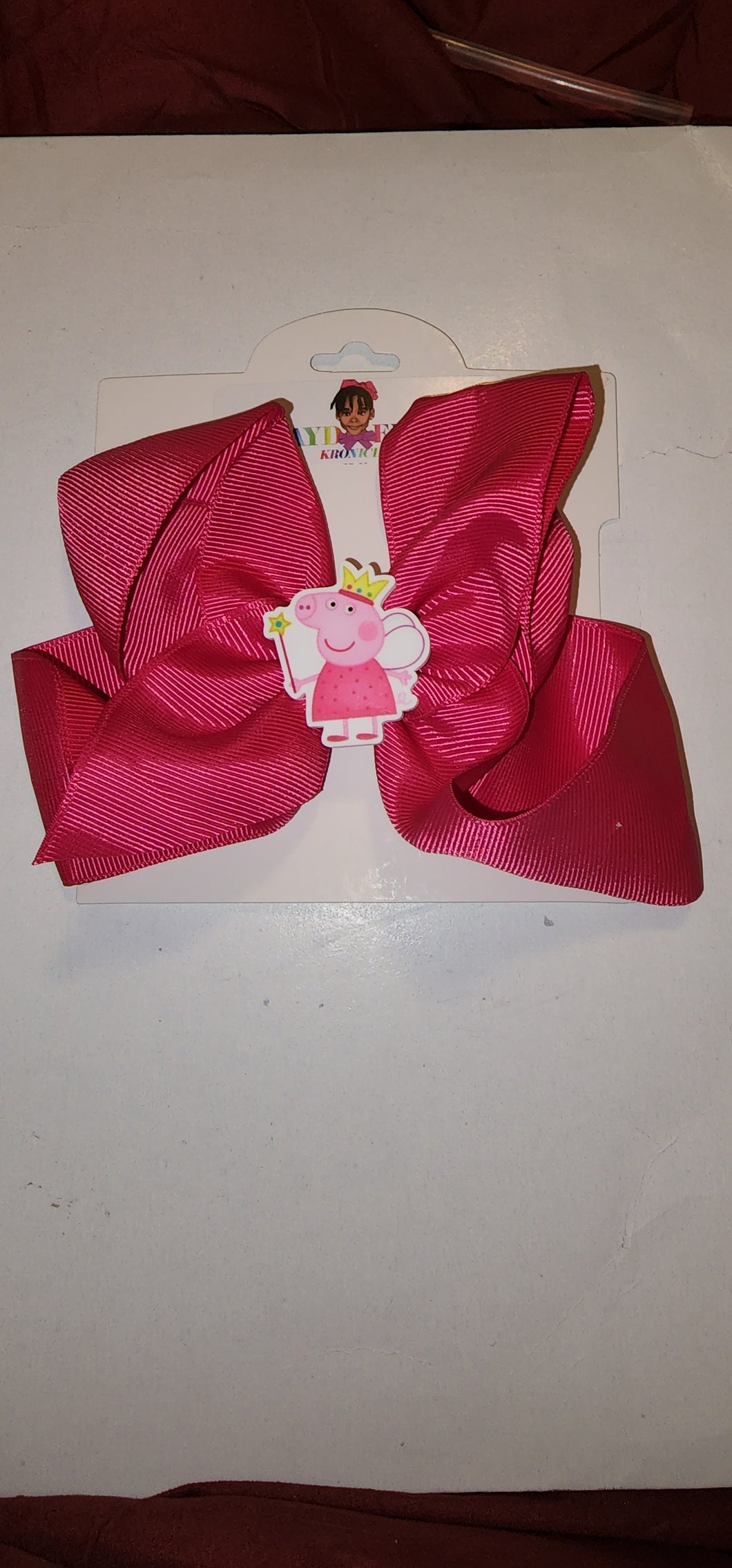 6 Inch Hair Bow with Peppa