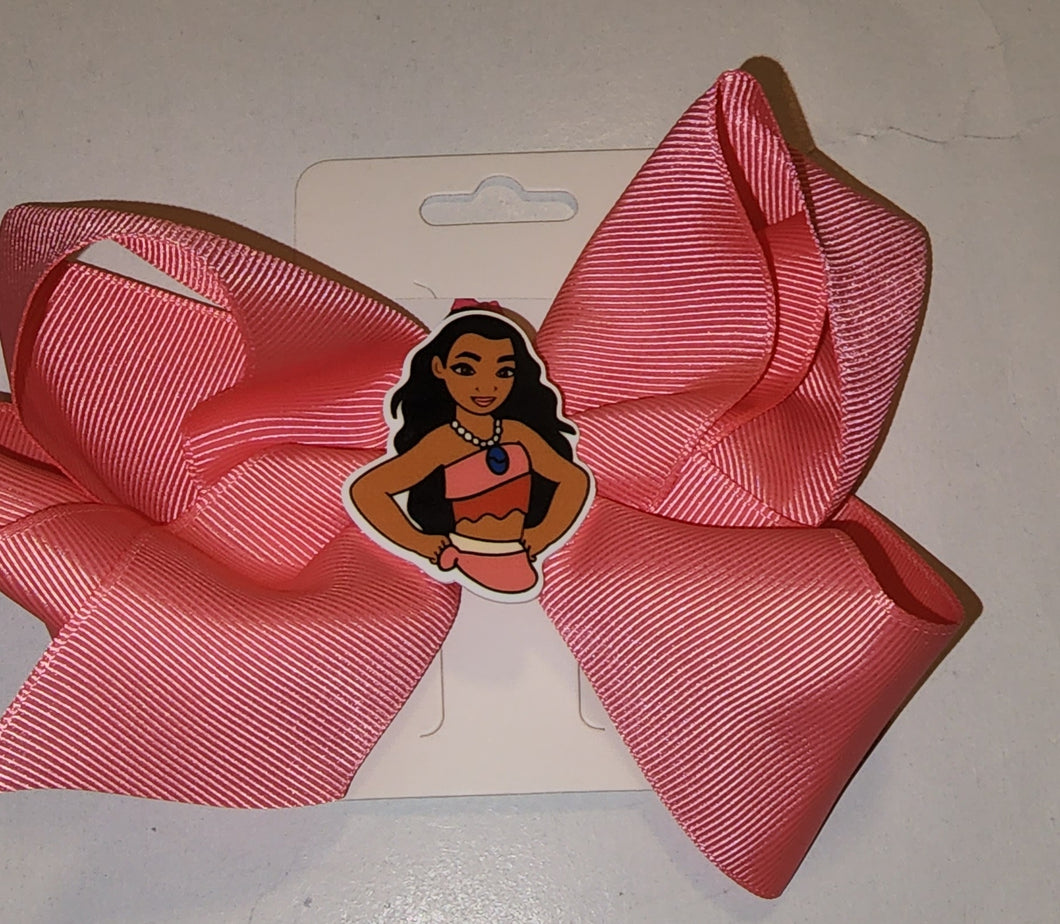 6 Inch Hair Bow with Pocahontas