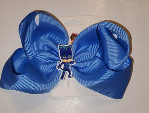 6 Inch Hair Bow with Cat Boy