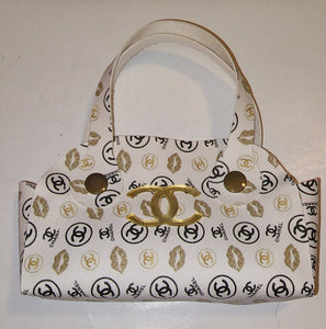 Double C Faux Leather Purse and Hair Bow Set