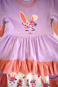 Purple bunny easter ruffle tunic with capri shorts set ZKTZ-204062 sale