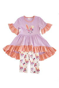 Purple bunny easter ruffle tunic with capri shorts set ZKTZ-204062 sale