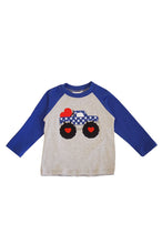Load image into Gallery viewer, Blue love heart truck boy valentine raglan shirt CX-319671
