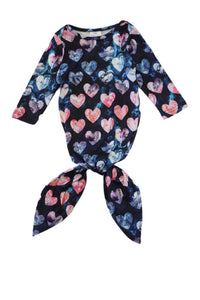 Tie dye hearts baby gown