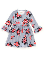 Load image into Gallery viewer, Floral Print Ruffle Dress for girls QZ-501064
