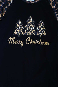 Leopard christmas tree raglan shirt CXSY-503981