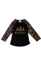 Load image into Gallery viewer, Leopard christmas tree raglan shirt CXSY-503981

