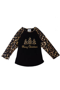 Leopard christmas tree raglan shirt CXSY-503981