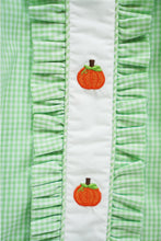 Load image into Gallery viewer, Embroidery White Green Plaid Dress pumpkin 900045
