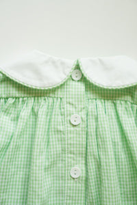 Embroidery White Green Plaid Dress pumpkin 900045